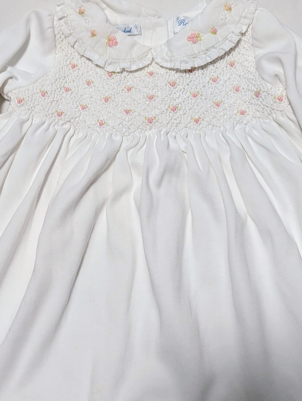 Ralph Lauren Baby Smocked Floral Collar Romper 3M Heirloom One Piece - Picture 4 of 7